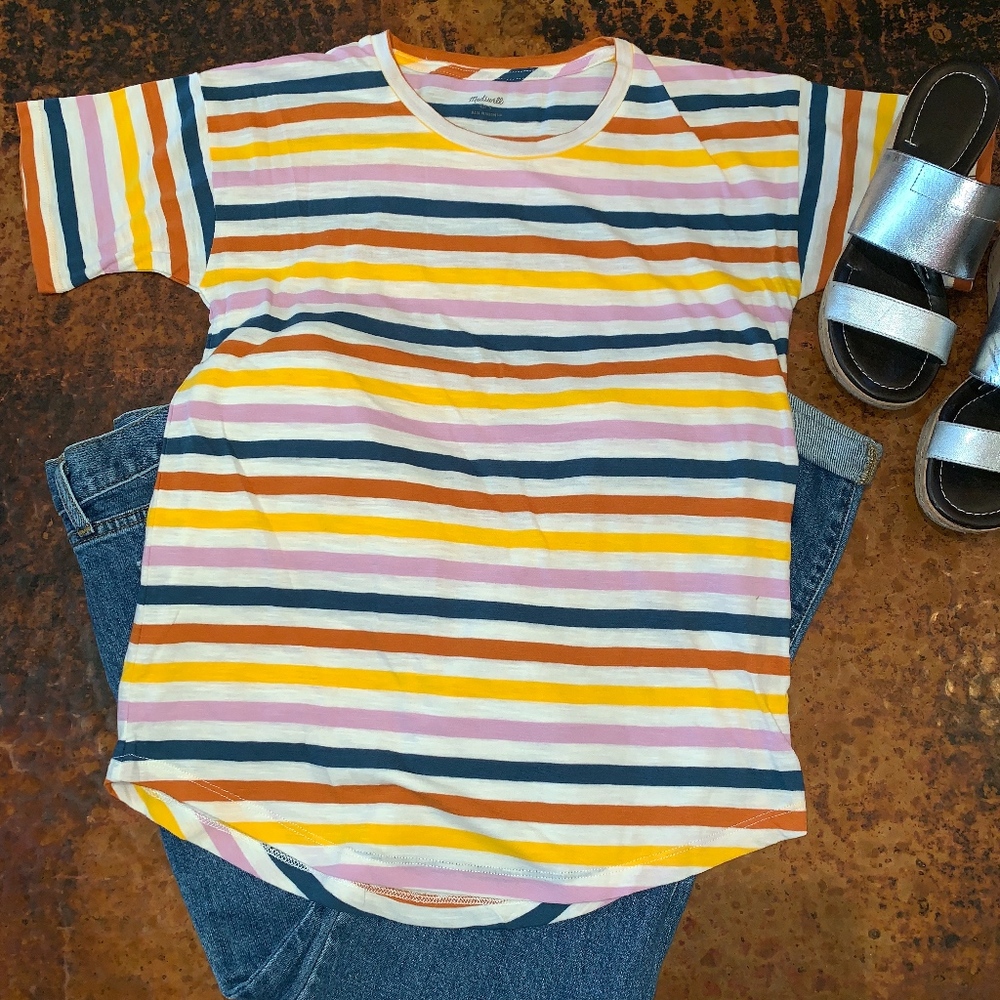 NWT Madewell Whisper Cotton Stripe Crewneck - Picture 3 of 6